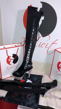 Load image into Gallery viewer, Custom black cut out thigh highs
